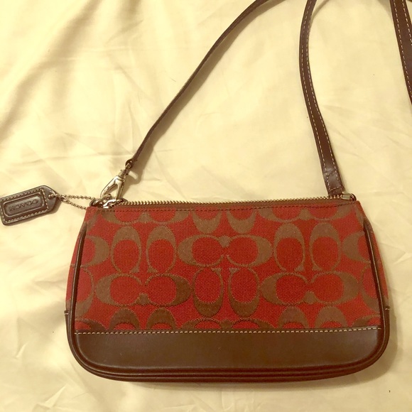 Vintage mini coach purse/crossbody red and brown